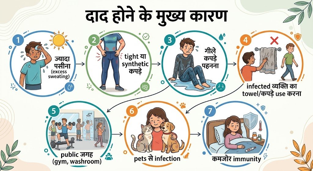 दाद (Fungal Infection) : -कारण,